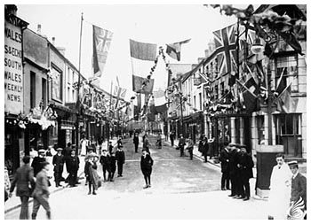 Canon Street decorated for the Royal visit
