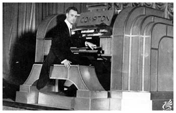 Tom Joseph pictured at the Compton organ at the Rex Cinema
