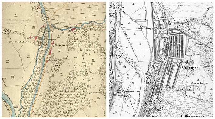 Cilfynydd maps 1875 and 1900