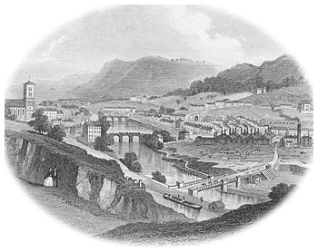 This engraving circa 1900 clearly shows Treforest as it was at that period viewed fron Glyntaff 
