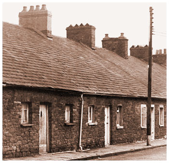 One of the earliest streets in Treforest was Long Row Terrace shown in this picture circa 1977 