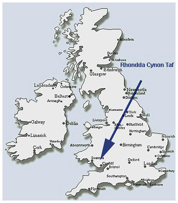 Map Of Rhondda Valley Heritage Trail - "Our Past"