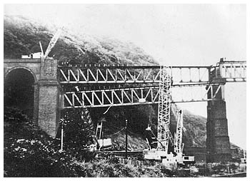 The demolition of Walnut Tree Viaduct in 1969